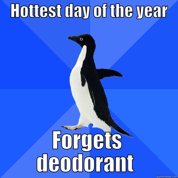    HOTTEST DAY OF THE YEAR    FORGETS DEODORANT  Socially Awkward Penguin