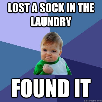 Lost a sock in the laundry found it - Lost a sock in the laundry found it  Success Kid