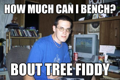 How much can I bench? bout tree fiddy  Eliace meme