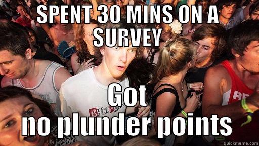 loot place - SPENT 30 MINS ON A SURVEY GOT NO PLUNDER POINTS Sudden Clarity Clarence