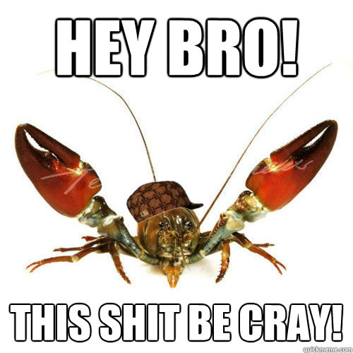 HEY BRO! THIS SHIT BE CRAY!  Scumbag Crayfish