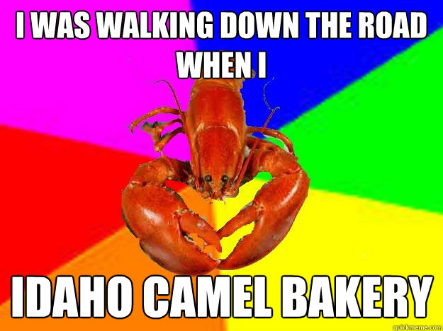 I was walking down the road when i idaho camel bakery  