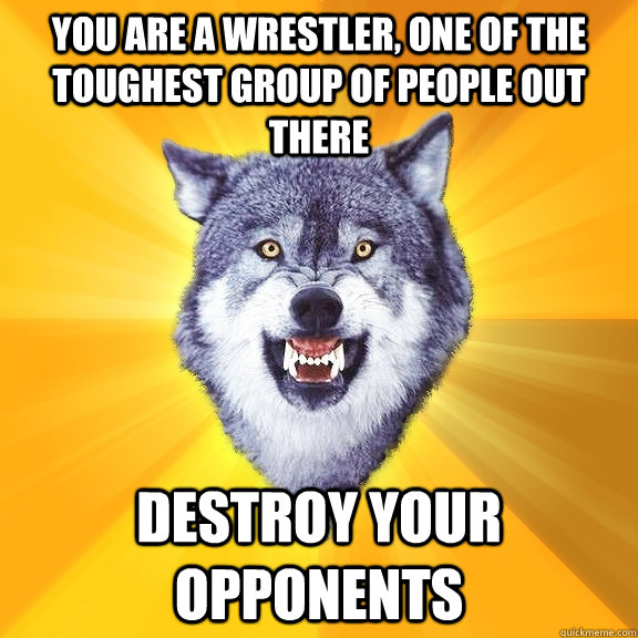 you are a wrestler, one of the toughest group of people out there Destroy your opponents  Courage Wolf