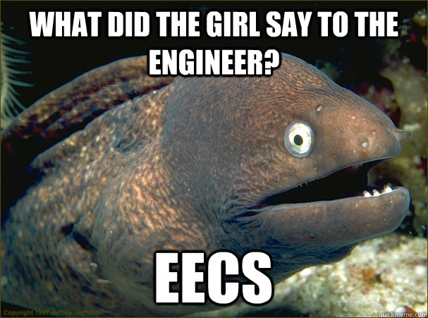 What did the girl say to the engineer? eecs  Bad Joke Eel