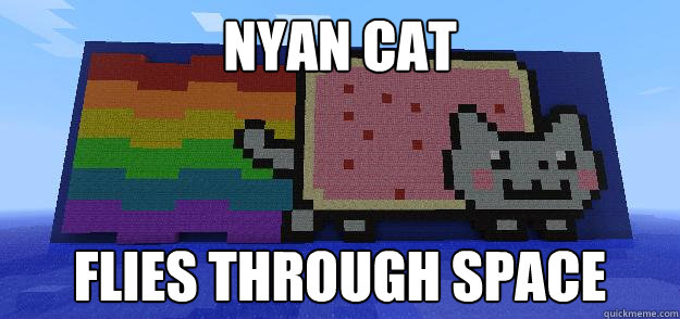 Nyan CAT Flies through space  Nyan cat