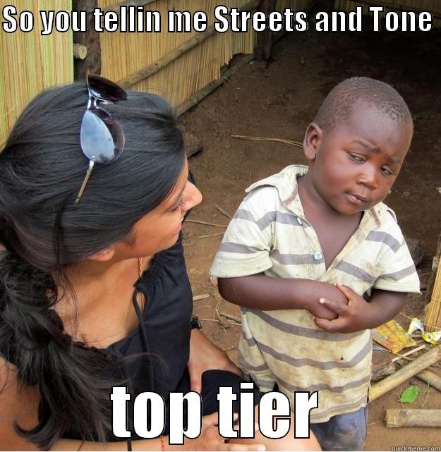 SO YOU TELLIN ME STREETS AND TONE  TOP TIER Skeptical Third World Kid