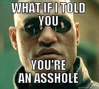 WHAT IF I TOLD YOU YOU'RE AN ASSHOLE Matrix Morpheus