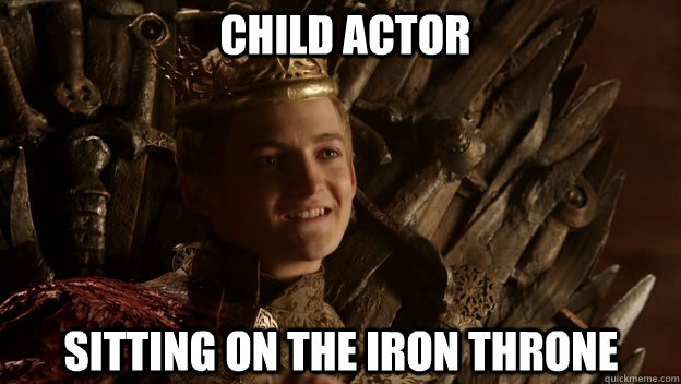 Child Actor Sitting on the Iron Throne  King joffrey