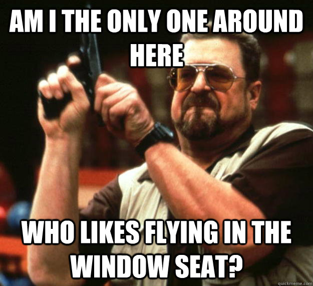 am I the only one around here who likes flying in the window seat?  Angry Walter