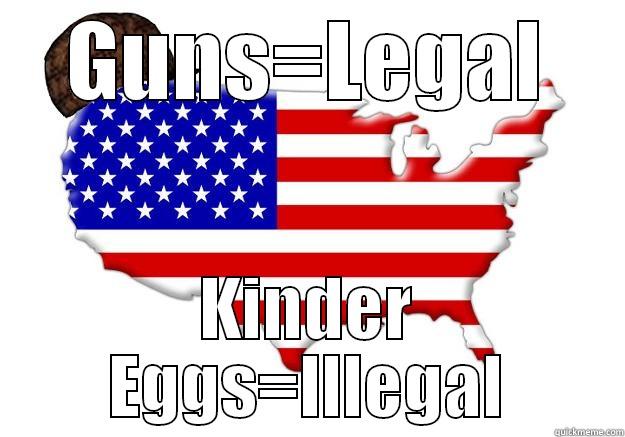 America Logic - GUNS=LEGAL KINDER EGGS=ILLEGAL Scumbag america