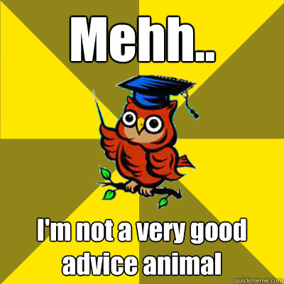 Mehh.. I'm not a very good advice animal  Observational Owl