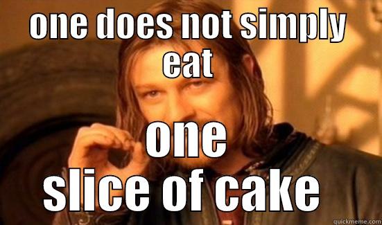 ONE DOES NOT SIMPLY EAT ONE SLICE OF CAKE  Boromir