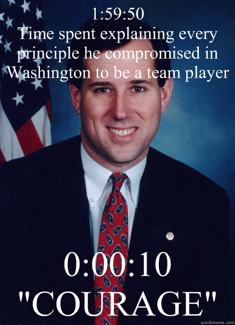 1:59:50
Time spent explaining every principle he compromised in Washington to be a team player 0:00:10

