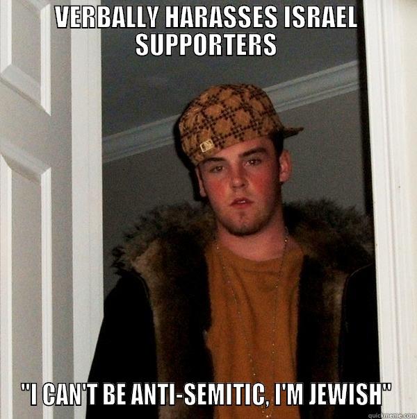 VERBALLY HARASSES ISRAEL SUPPORTERS 