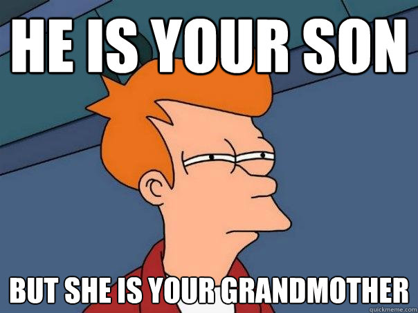 He is your son but she is your grandmother  Futurama Fry