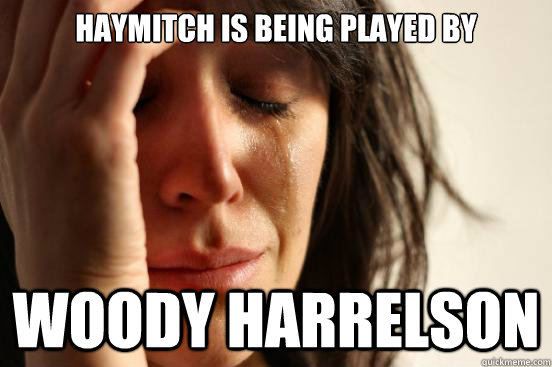 Haymitch is being played by Woody Harrelson  First World Problems