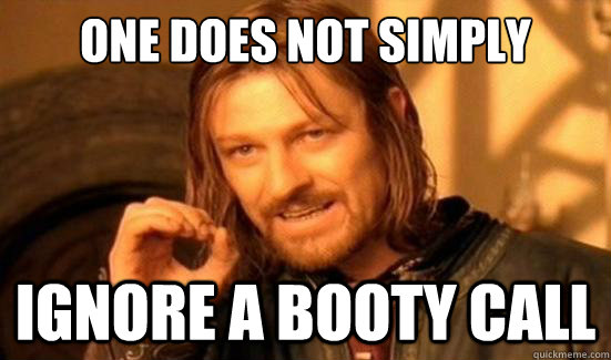 One Does Not Simply ignore a booty call  Boromir