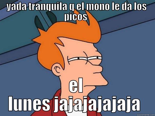 YADA TRANQUILA Q EL MONO LE DA LOS PICOS  EL LUNES JAJAJAJAJAJA  Futurama Fry