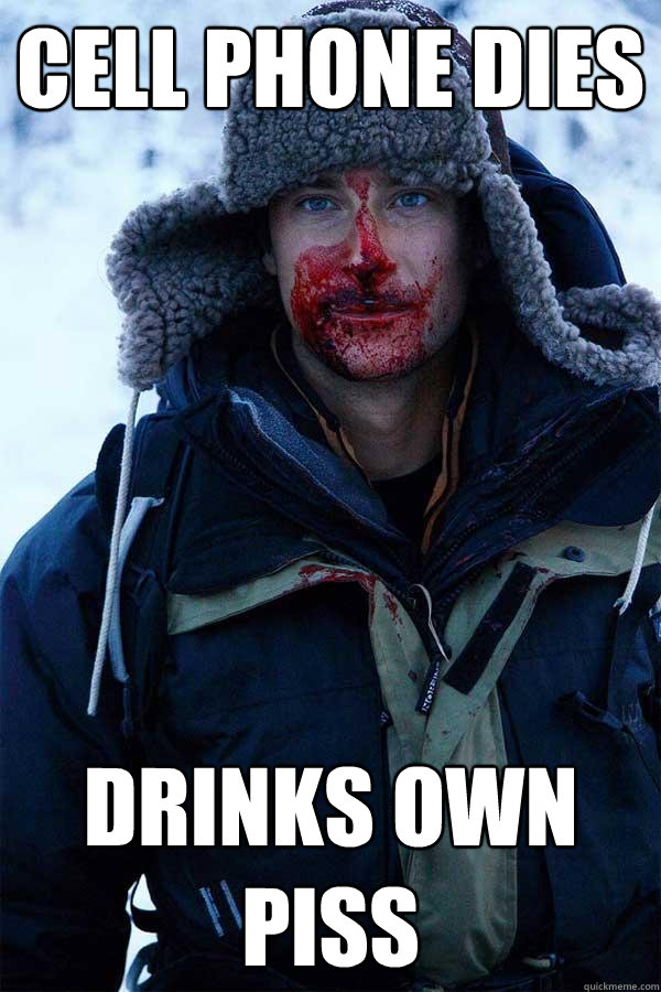 Cell Phone Dies Drinks own piss - Cell Phone Dies Drinks own piss  Bear Grylls