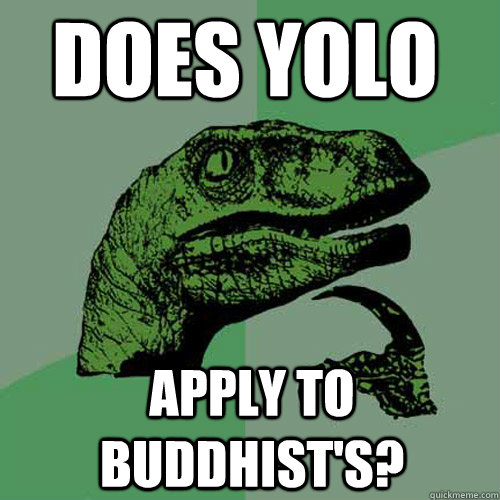 Does yolo apply to Buddhist's?  - Does yolo apply to Buddhist's?   Philosoraptor