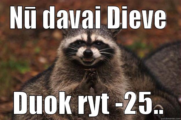 NŪ DAVAI DIEVE DUOK RYT -25.. Evil Plotting Raccoon