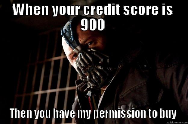 WHEN YOUR CREDIT SCORE IS 900 THEN YOU HAVE MY PERMISSION TO BUY Angry Bane