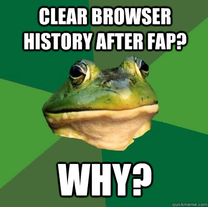 Clear browser history after fap? why? - Clear browser history after fap? why?  Foul Bachelor Frog