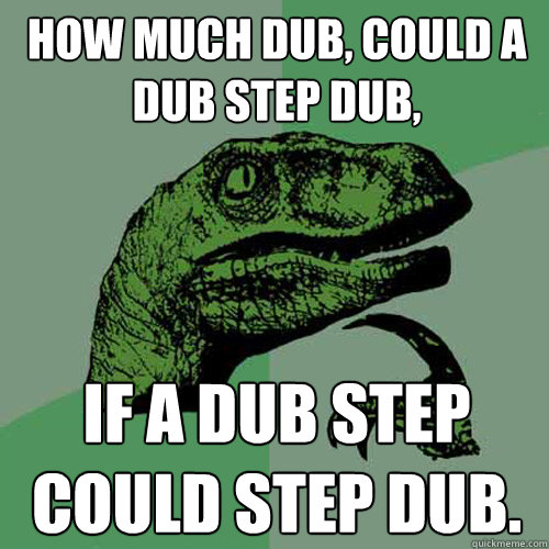 how much dub, could a dub step dub, if a dub step could step dub.  Philosoraptor