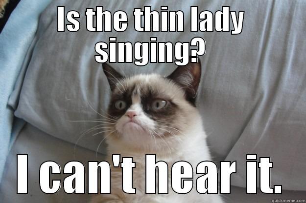 IS THE THIN LADY SINGING? I CAN'T HEAR IT. Grumpy Cat