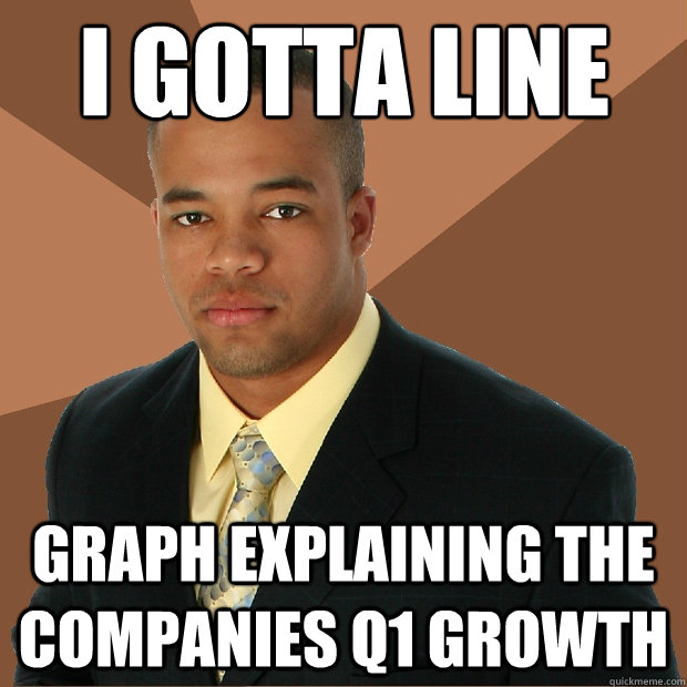 I gotta line Graph explaining the companies Q1 growth  Successful Black Man