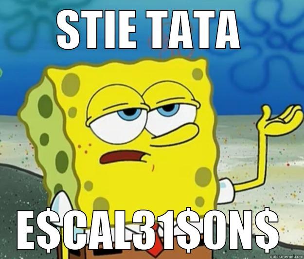 STIE TATA E$CAL31$0N$ Tough Spongebob