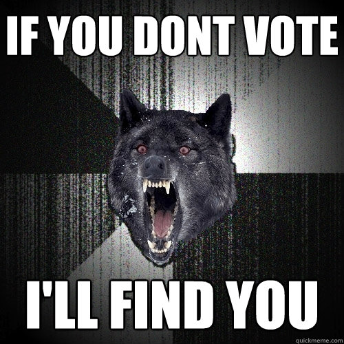 If you dont vote I'll find you  Insanity Wolf