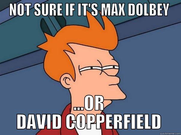 NOT SURE IF IT'S MAX DOLBEY ...OR DAVID COPPERFIELD Futurama Fry