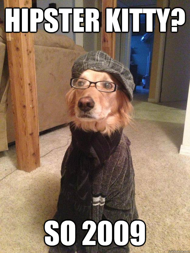 Hipster Kitty? so 2009  Hipster Dog