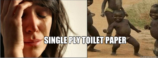 single ply toilet paper  First World Problems vs Third World Success