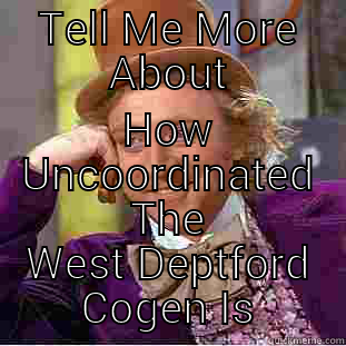 TELL ME MORE ABOUT HOW UNCOORDINATED THE WEST DEPTFORD COGEN IS Condescending Wonka