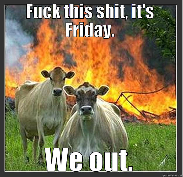 We out - FUCK THIS SHIT, IT'S FRIDAY. WE OUT. Evil cows