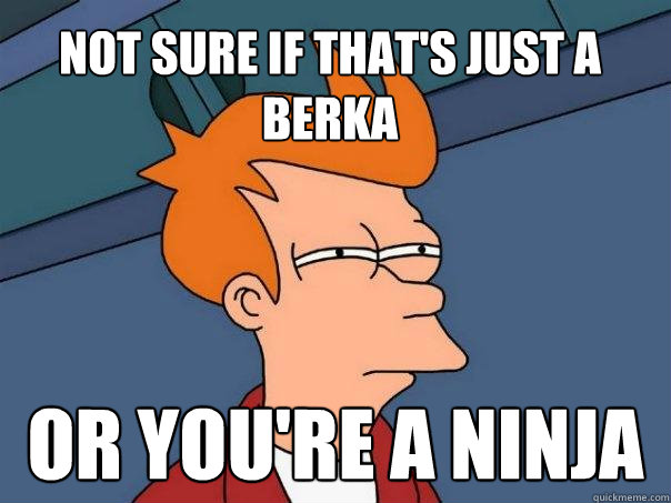 not sure if that's just a berka or you're a ninja - not sure if that's just a berka or you're a ninja  Futurama Fry