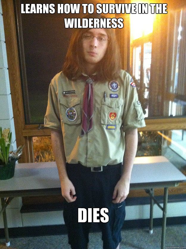 learns how to survive in the wilderness dies  Boy Scout Ben