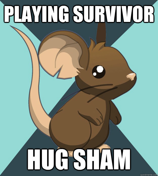 Playing survivor hug sham  