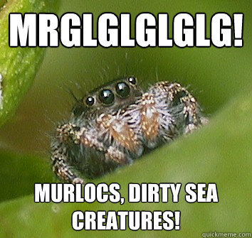 Mrglglglglg! Murlocs, dirty sea creatures!  Misunderstood Spider