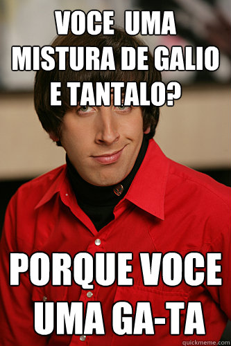 voce é uma mistura de galio e tantalo? porque voce é uma ga-ta  Howard Wolowitz