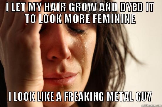 I LET MY HAIR GROW AND DYED IT TO LOOK MORE FEMININE I LOOK LIKE A FREAKING METAL GUY First World Problems