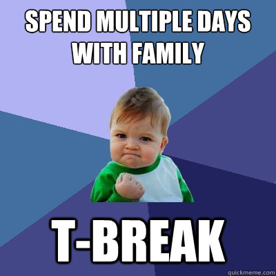 Spend multiple days with family T-Break  Success Kid