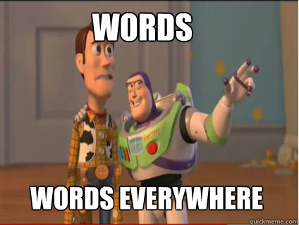 Words Words everywhere  woody and buzz