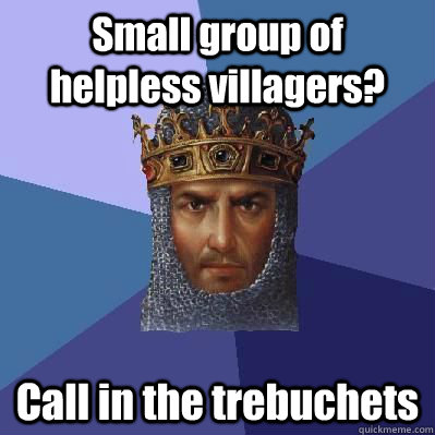 Small group of helpless villagers? Call in the trebuchets  Age of Empires