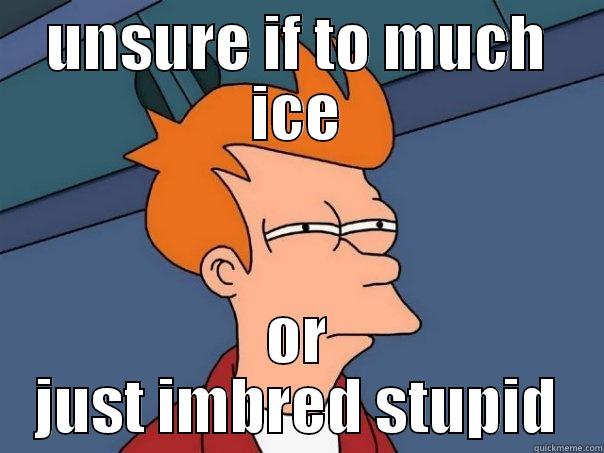 UNSURE IF TO MUCH ICE OR JUST IMBRED STUPID Futurama Fry