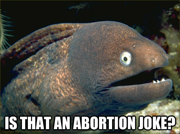  Is that an abortion joke?  Bad Joke Eel