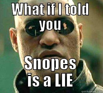 WHAT IF I TOLD YOU SNOPES IS A LIE Matrix Morpheus