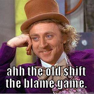  AHH THE OLD SHIFT THE BLAME GAME. Condescending Wonka